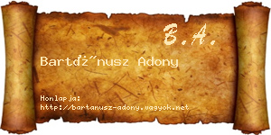Bartánusz Adony névjegykártya